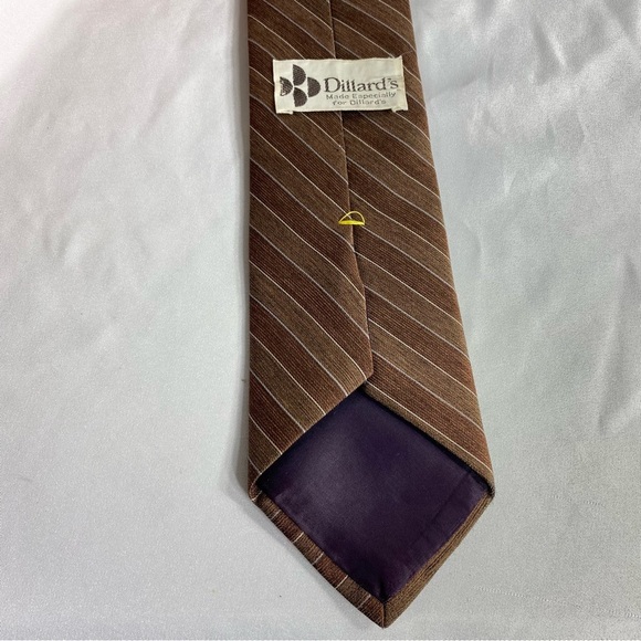 Dillard’s for Dillard’s Men’s Vintage Brown Striped Tie - Picture 3 of 8